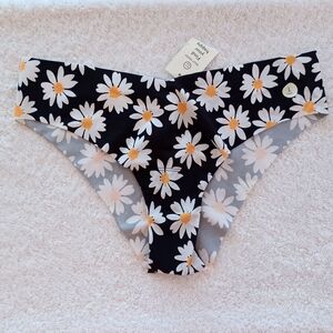 Black Floral Panties, Size L